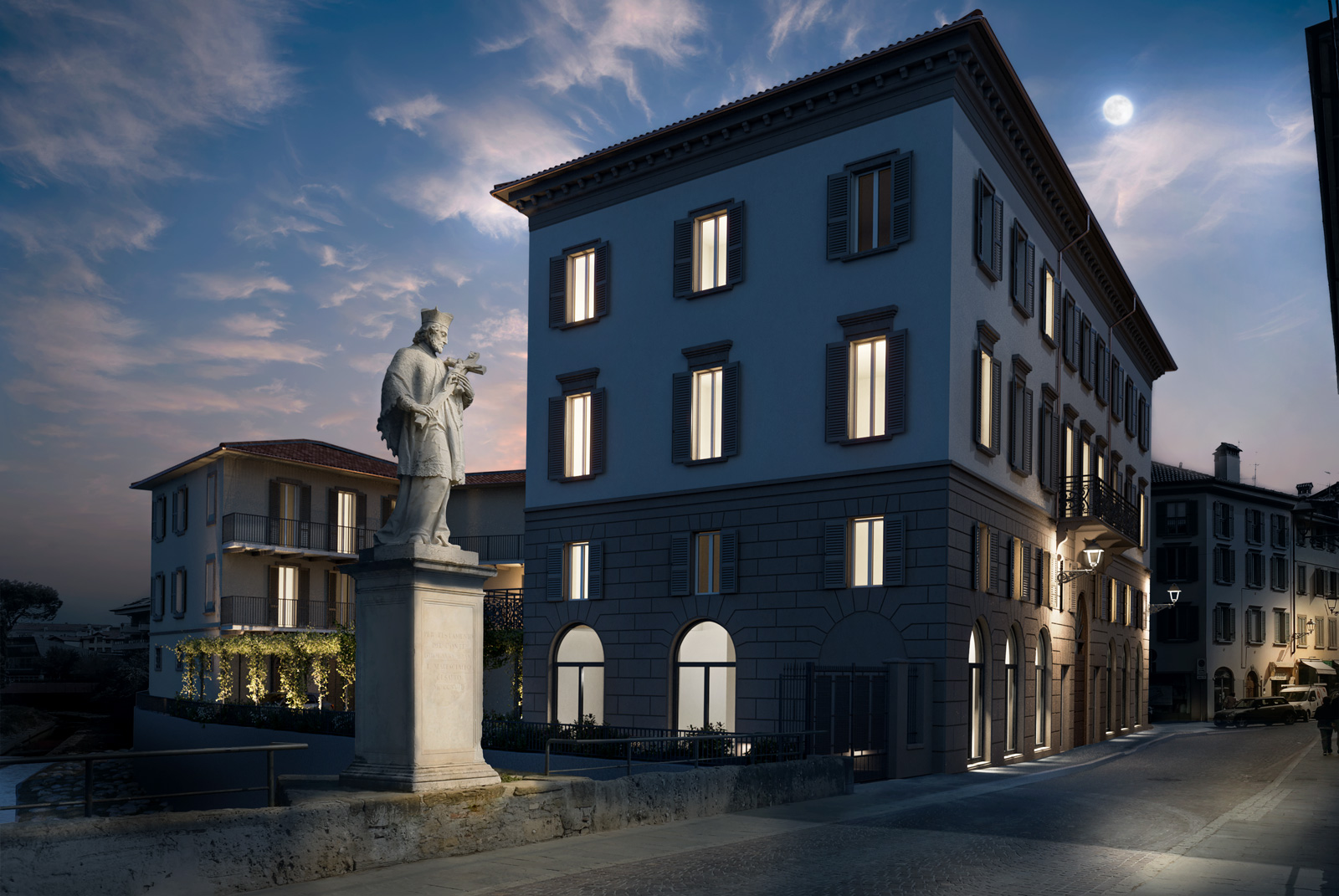 Render diurno del Progetto di Ristrutturazione La Corte del Borgo Render Diurno La Corte del Borgo