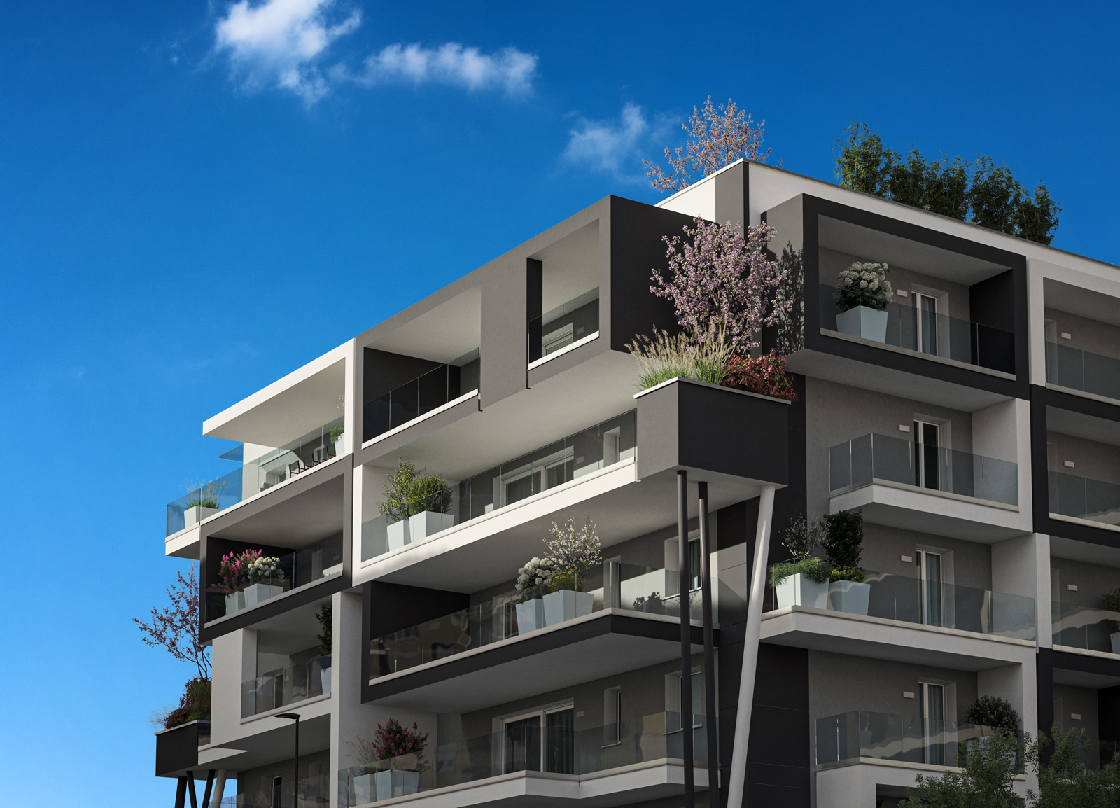 Render Progetto Residenziale Tower Santa Caterina